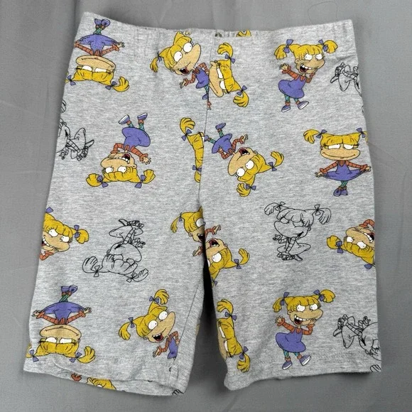 Nickelodeon Rugrats Angelica Pickles Girls Shorts Gray Size 7/8 Cartoon Lounge - Picture 2 of 5